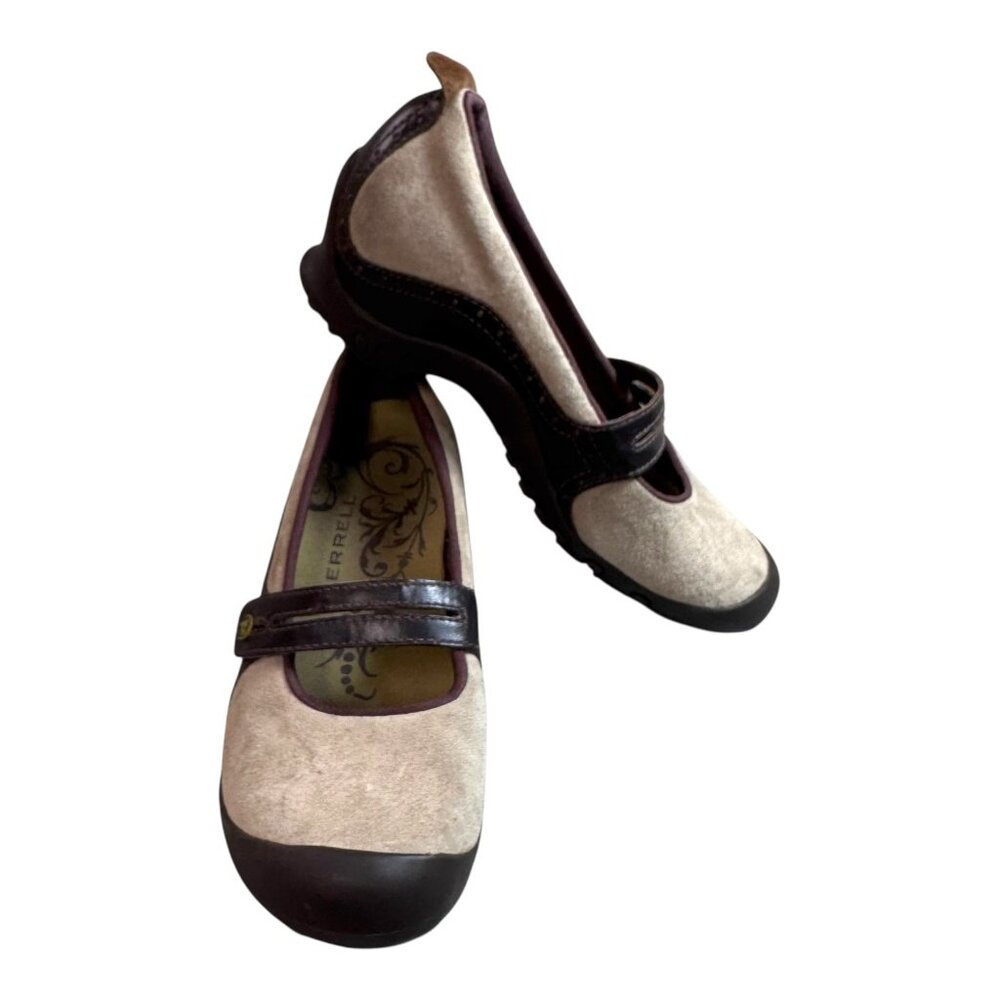 Merrell Plaza Bandeau Espresso Suede Leather Mary Jane Comfort Shoes Size 8.5
